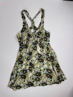 Free People Washed Ashore Floral Dress Yellow Open Back